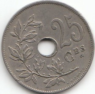 Coins of Germany Belgien KM-Nr. : 68 1929 sehr schön Kupfer-Nickel 1929 25 Centimes Gekröntes Monogramm (Münzen für Sammler) von Coins of Germany