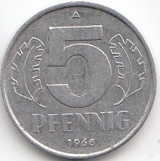 Coins of Germany DDR Jägernr: 1509 1972 A sehr schön Aluminium 1972 5 Pfennig Staatswappen (Münzen für Sammler) von Coins of Germany