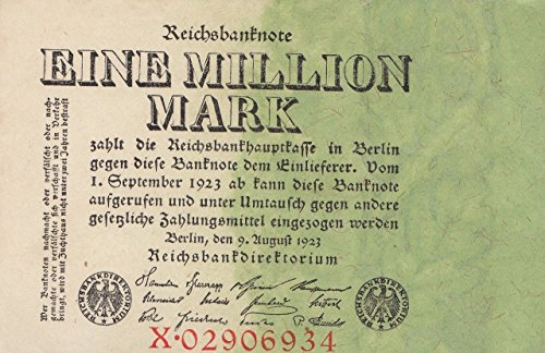 Coins of Germany Deutsches Reich Rosenbg: 100 bankfrisch (I) 1923 1 Million Mark (Banknoten für Sammler) von Coins of Germany