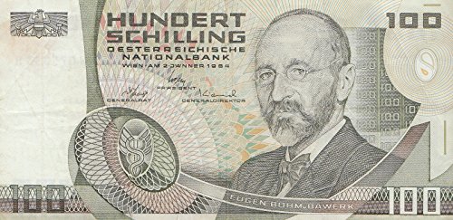 Coins of Germany Österreich Pick-Nr: 150 gebraucht (III) 1984 100 Schilling Eugen Böhm von Bawerk (Banknoten für Sammler) von Coins of Germany