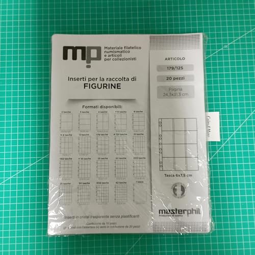 Blätter für Sammelkarten Masterphil 179/12S - Seiten für Figuren mit 12 Taschen, Format 5,8 × 7,5 cm, Packung mit 20 Stück von Coins&More