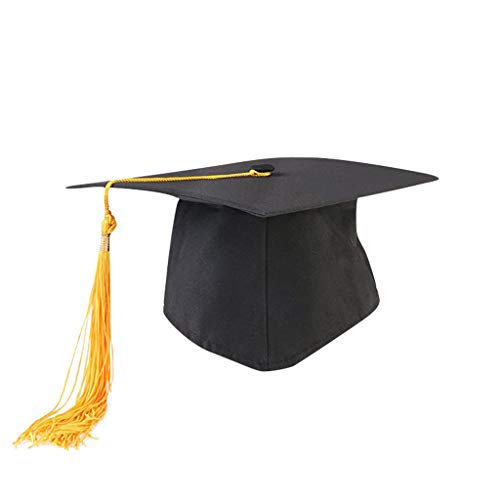 Cokbyavla Abschlusskappe mit Quaste, Schwarz Graduation Cap, Unisex Erwachsene Matte Graduation Cap mit 2024 Quaste für High School und Bachelor Master von Cokbyavla