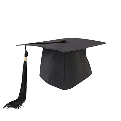 Cokbyavla Abschlusskappe mit Quaste, Schwarz Graduation Cap, Unisex Erwachsene Matte Graduation Cap mit 2024 Quaste für High School und Bachelor Master von Cokbyavla