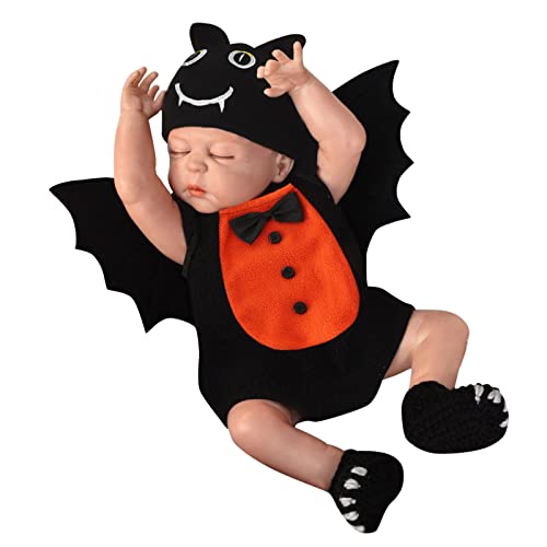 Cokbyavla Baby Fledermaus Kostüm Baby Halloween Kostüm Strampler Neugeborene mit Hüte,Fledermaus Kostüm Kinder Halloween Kostüm Baby Mädchen Jungen Faschingskostüm Baby von Cokbyavla