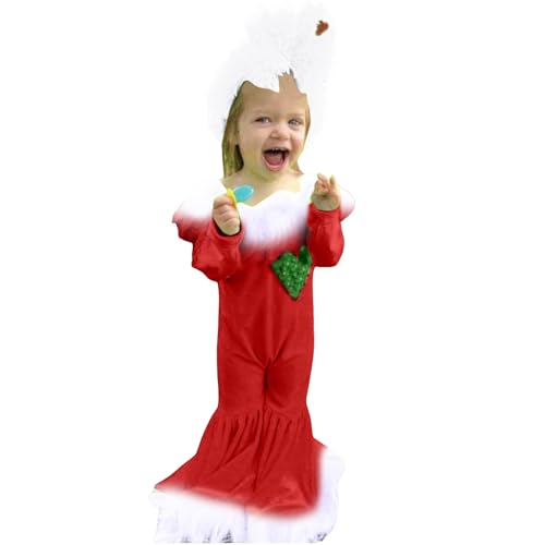 Cokbyavla Baby Weihnachten Outfit Kleidung,Baby Strampler Neugeborene Baby Weihnachten Outfit Kleidung Weihnachtsoutfit Baby Mädchen Baby Weihnachten Kleidung Neugeborenes Kostüm Wichtel Hut Neugebor von Cokbyavla