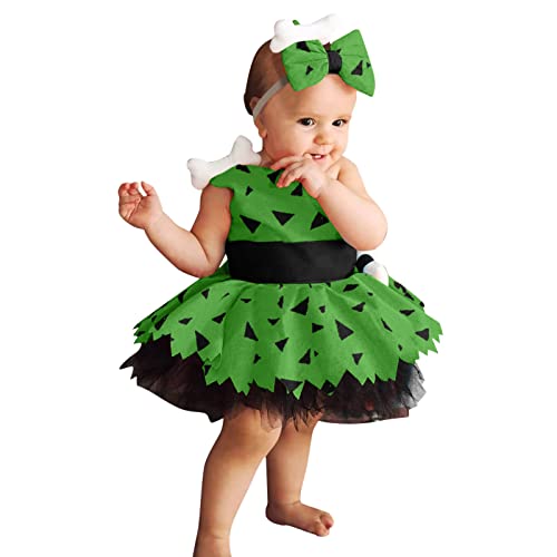 Cokbyavla Bam Bam Costume Toddler Kids Caveman Costume Girl Cosplay Tutu Dress Halloween Costumes Pebbles Costume von Cokbyavla