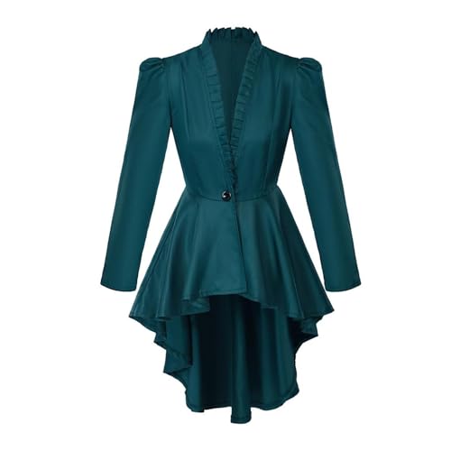 Cokbyavla Gothic-Kleid plus Größe Formell Frack Langarm Frack Hemd Bakugou-Cosplay-Kostüm (Green, S) von Cokbyavla