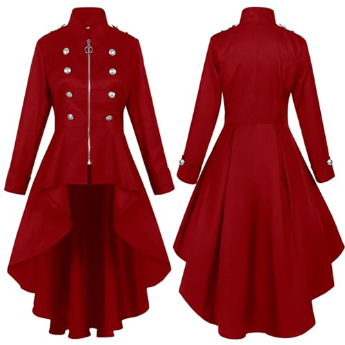 Cokbyavla Ken Kaneki Cosplay-Kostüm lang, unregelmäßiger Saum, einfarbig Gothic Lolita Kleid Weiß (Red, XXXL) von Cokbyavla