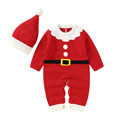 Cokbyavla Weihnachten Geschenke,Baby-Strampler Weihnachts Kleidung Kinder Weihnachtsmann Kostüm Weihnachtsoutfit Baby Junge Neugeborenes Baby Kleidung Weihnachtsmann Strampler von Cokbyavla