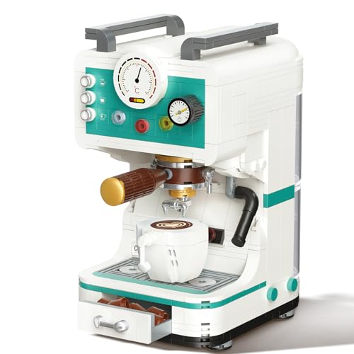 Cokomono Kaffeemaschine Bausteine Bausatz, 663 Teile Simulation Klassisch Kaffeemaschine Bausteine Spielzeug, Kreative Kaffeemaschine Modellbausatz, Küchen-Spielzeugset für Kinder ab 6 Jahren von Cokomono