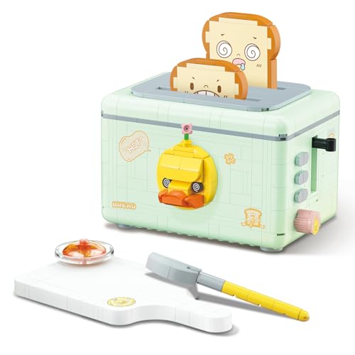 Cokomono Toaster Bausteine Bausatz, 698 Teile Simulation Klassisch Toaster Bausteine Spielzeug, Kreative Toaster Modellbausatz, Küchen-Spielzeugset für Kinder ab 6 Jahren von Cokomono