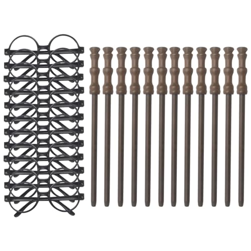 Cosplay Zauberer Partyzubehör Set – Zauberstab Bleistifte,Zauberbrille mit rundem Rahmen ohne Gläser für Geburtstagsfeiern, Schulbelohnung, Halloween-Dekoration,Geburtstagsgeschenk,je 12 Stück Cosplay Zauberer Partyzubehör Set – Zauberstab Bleistifte,Zauberbrille mit rundem Rahmen ohne Gläser für Geburtstagsfeiern, Schulbelohnung, Halloween-Dekoration,Geburtstagsgeschenk,je 12 Stück von Col-Pary