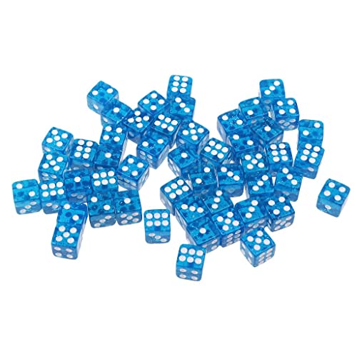 50x Punktierte Buchsen D6 Acryl 12mm für DND RPG Set, Blau von Colcolo