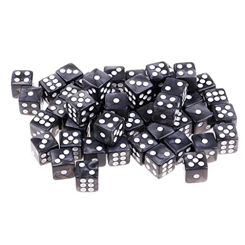 Colcolo 50x Punktierte Buchsen D6 Acryl 12mm für DND RPG Set, Grau von Colcolo