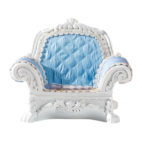 Colcolo 1/12 Puppenhaus-Einzelsofa, Miniaturmodell, 10 x 8,5 cm, für Puppenhaus-Wohnzimmer-Ornament, vielseitig einsetzbar, aus Harz und Stoff, Blau von Colcolo