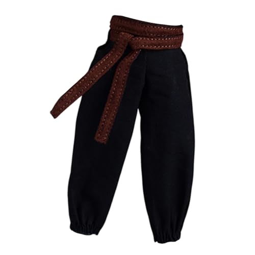 Colcolo 1/12 Skala -Figur Jogger Pant Miniaturpuppenkostüm Casual Sports Loose Cosplay mit Gürtel für 6 -Zoll, Brauner Gürtel von Colcolo