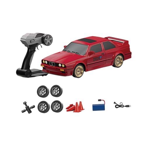 Colcolo 1/16 RC -Driftauto Klassisches Fahrzeugmodell Hobby Modell 4WD Jungen Mädchen RTR Hochgeschwindigkeitsfahrzeug Fernbedienungsauto für Party, Rot von Colcolo