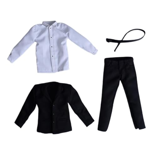 Colcolo 1/6 Figur Herrenanzüge Langarm Top Uniform Casual Decklack mit Hosen Uniformen Anzug für 12 -Zoll -Soldaten -Figuren ACCS, Kurzer Mantel von Colcolo