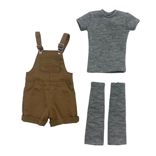 Colcolo 1/6 Kurzes Overall-Outfit im Maßstab, Miniatur-Jumpsuit, Cosplay-Outfit, Bib Shortalls, Mini-Shorts, Strampler für 12" Dress up, Braun Colcolo 1/6 Kurzes Overall-Outfit im Maßstab, Miniatur-Jumpsuit, Cosplay-Outfit, Bib Shortalls, Mini-Shorts, Strampler für 12" Dress up, Braun von Colcolo