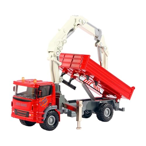 Colcolo 1/60 Kran-LKW-Spielzeug, technisches Fahrzeugmodell, Flexible Gelenke, BAU-LKW-Spielzeug, Druckguss-Kranmodell, Rot von Colcolo