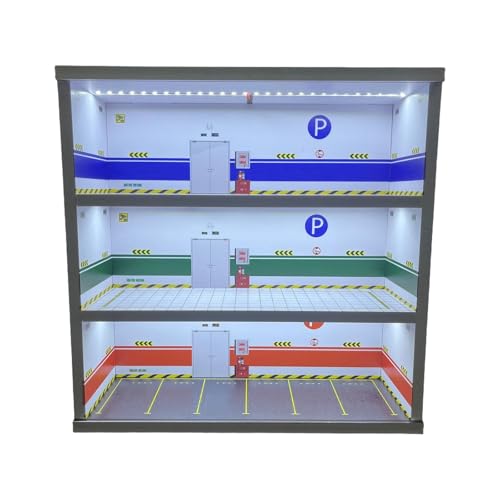 Colcolo 1/64 Modellauto-Vitrine, Spielzeugauto-Vitrine, Garagen-Diorama mit LED-Licht, Ornament, Miniatur-Szenario, Parkplatzszene, Style C Colcolo 1/64 Modellauto-Vitrine, Spielzeugauto-Vitrine, Garagen-Diorama mit LED-Licht, Ornament, Miniatur-Szenario, Parkplatzszene, Style C von Colcolo
