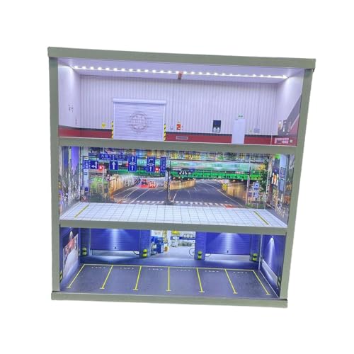 Colcolo 1/64 Modellauto-Vitrine, Spielzeugauto-Vitrine, Garagen-Diorama mit LED-Licht, Ornament, Miniatur-Szenario, Parkplatzszene, Style D Colcolo 1/64 Modellauto-Vitrine, Spielzeugauto-Vitrine, Garagen-Diorama mit LED-Licht, Ornament, Miniatur-Szenario, Parkplatzszene, Style D von Colcolo