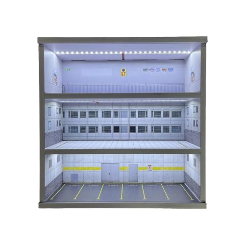 Colcolo 1/64 Modellauto-Vitrine, Spielzeugauto-Vitrine, Garagen-Diorama mit LED-Licht, Ornament, Miniatur-Szenario, Parkplatzszene, Style E Colcolo 1/64 Modellauto-Vitrine, Spielzeugauto-Vitrine, Garagen-Diorama mit LED-Licht, Ornament, Miniatur-Szenario, Parkplatzszene, Style E von Colcolo