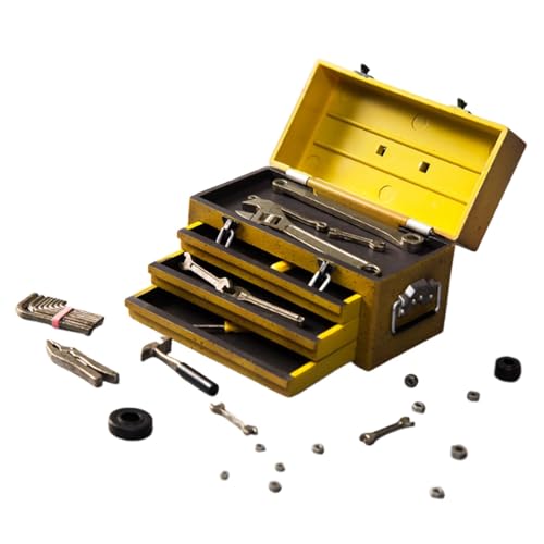 Colcolo 1: 6 Skala Tool Case handgefertigtes Spielzeug, dekoratives Totendspielspielzeug, Mini Möbel für 12 "Figuren Puppenmodell, Gelb von Colcolo