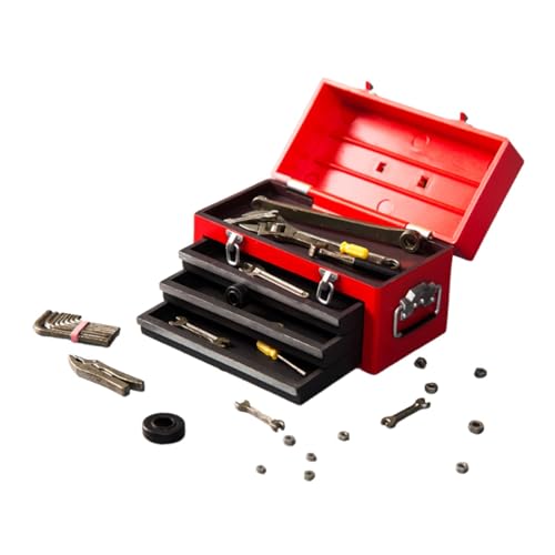 Colcolo 1: 6 Skala Tool Case handgefertigtes Spielzeug, dekoratives Totendspielspielzeug, Mini Möbel für 12 "Figuren Puppenmodell, Rot von Colcolo