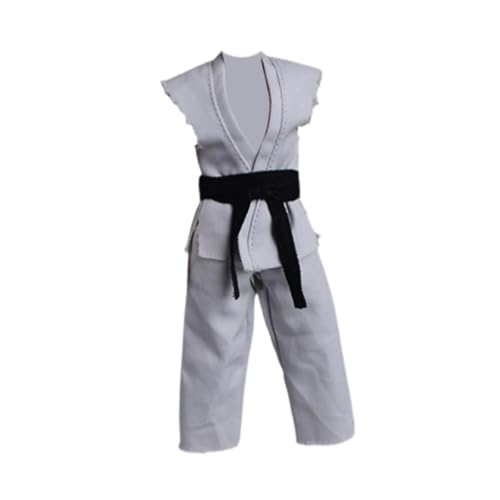 Colcolo 1:12 Actionfiguren Samurai Kimono 6 "Figurenbekämpfung Judo Uniform, weiche Miniaturpuppendekor, Kinder Erwachsene Geschenkpuppenkleidung, Grau von Colcolo