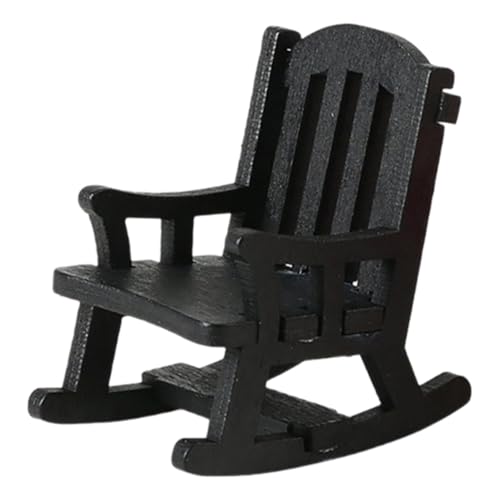 Colcolo 1:12 Puppenhaus-Schaukelstuhl-Modell, Mini-Hochlehner-Modell, Miniatur-Schaukelspielzeug für die Miniaturszene im Märchengarten, Schwarz Colcolo 1:12 Puppenhaus-Schaukelstuhl-Modell, Mini-Hochlehner-Modell, Miniatur-Schaukelspielzeug für die Miniaturszene im Märchengarten, Schwarz von Colcolo
