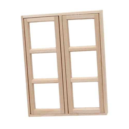 Colcolo 1:12 Puppenhausfenster, Mini-DIY-Fensterläden, Miniatur-Fenstermöbel aus Holz für Küche, Wohnzimmer, Schlafzimmer, Heimdekoration, B von Colcolo