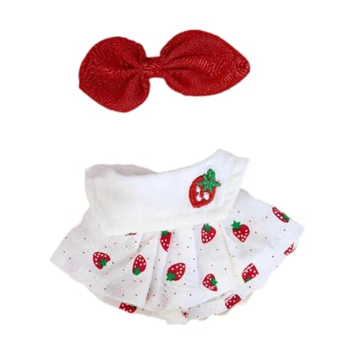 Colcolo 17 cm Plüsch-Puppenkleidung, süßes Puppenkleid, Puppenzubehör, stylisch, Kostüme, Puppenkleidung, Mädchen-Puppenkleidung für Anhängerpuppe, 2 Stück von Colcolo