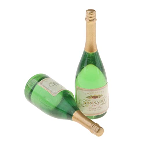 Colcolo 2 pcs 1/12 Puppenhaus Küche Wein Champagner Flaschen Pub Bar von Colcolo