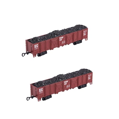 Colcolo 2 Stück 1:87 Eisenbahnwaggonmodell, Eisenbahnzugmodell, tragbar, Lernspielzeug, leicht, Simulation als Geschenk für Jungen und Mädchen, Rot von Colcolo