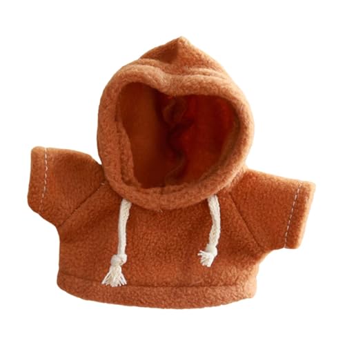 Colcolo 20 cm große Plüschpuppenkleidung, Kostüme, Plüschpuppenzubehör, Dekoration, weich für Kinder-Outfits, stilvolles Ankleidepuppen-Sweatshirt, Braun von Colcolo