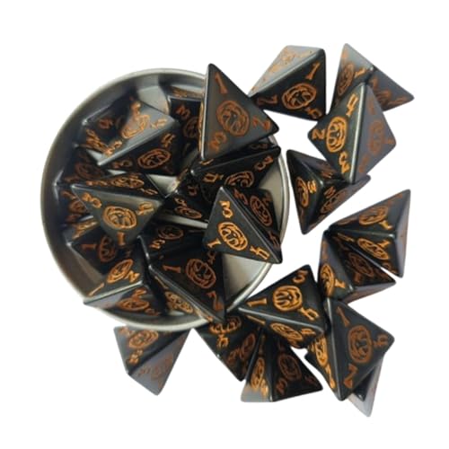 Colcolo 25 Stücke Acryl d4 Dices, 4 -seitig -Spiel -Dices -Partyspielzeug, polyedrische Würfel -Würfel -Set für RPG -Tischspiele, Schwarz von Colcolo