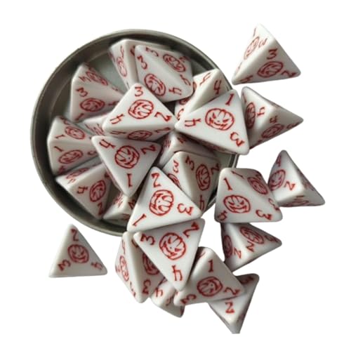 Colcolo 25 Stücke Acryl d4 Dices, 4 -seitig -Spiel -Dices -Partyspielzeug, polyedrische Würfel -Würfel -Set für RPG -Tischspiele, Weiß von Colcolo