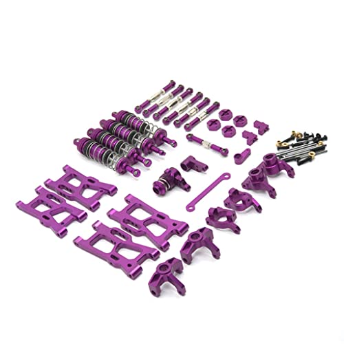 Colcolo 29x Metall Upgrade Ersatzteile Zubehör Set Kits für Wltoys 144001 144002 124017 124019 1/12 1/14 RC Car Crawler Buggy Ersatz - Violett von Colcolo