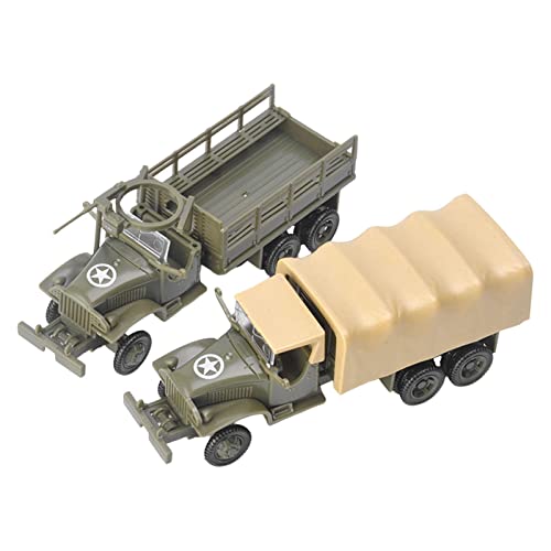 Colcolo 2 Transport-LKW-Set, 1/72 Militärfahrzeugmodell, 4D Assemble Truck Geländewagen, Diorama Modell, Modellbausatz, Lernspielzeug Landschaft Auto Fahrzeug Modell Spielzeug Sammlerstücke von Colcolo