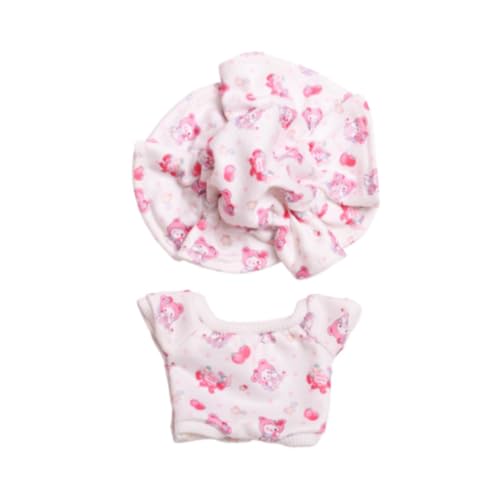 Colcolo 2X Puppen-Overall und Hut, Kostüm-Zubehör, handgefertigte Kleidung für 15 cm große Mädchenpuppen, Kindergeschenke, Rosa von Colcolo