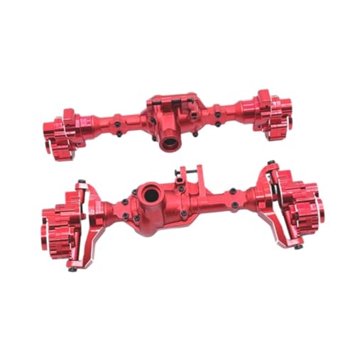 Colcolo 2X RC Vorder- und Hinterachsgehäuse Fernbedienung Autoteile Aluminiumlegierung Ersatzachsgehäuse für 1/10 RC Crawler R1001, Rot von Colcolo