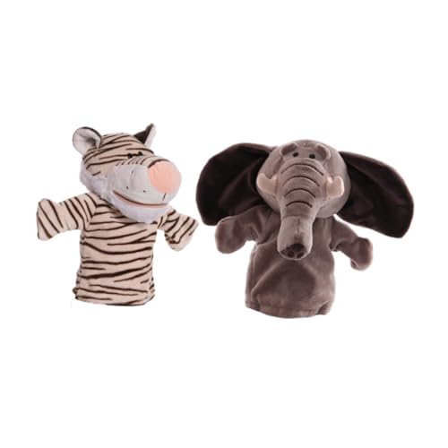 Colcolo 2X Tier Plüschpuppen Handpuppen Lehrpuppen mit beweglichem Mund Zoo Freund Handpuppen Tier Plüsch Spielzeug für Kleinkinder Kinder von Colcolo