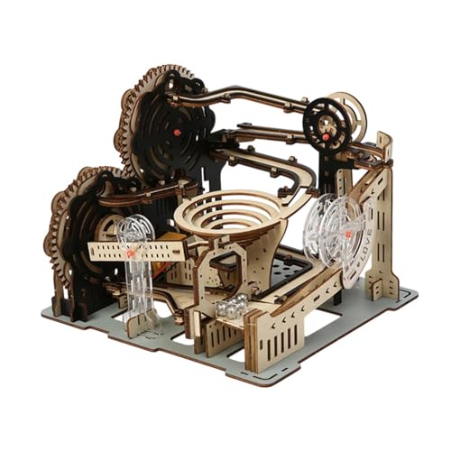 Colcolo 3D Holz Puzzle Marmor Labyrinth Run Modell Stichsägen Spielzeug Holz Mechanische Gebäude Achterbahn für Valentinstag Wohnkultur von Colcolo