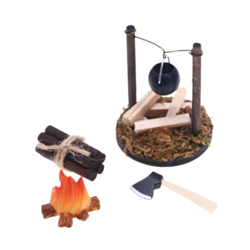 Colcolo 4-teiliges Puppen-Camping-Zubehör, Miniatur-Camping-Set, handgefertigtes Rollenspiel-Spielzeug, Miniatur-Dekoration für 1/12 Puppenhäuser von Colcolo