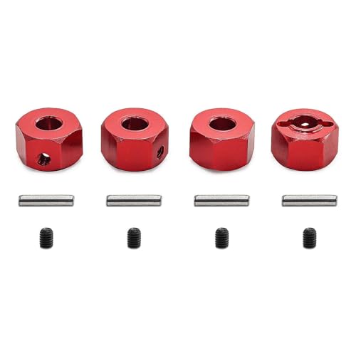 Colcolo 4X 1:10 RC Car Hex Wheel Wheel Hubs Sturdy 12 mm DIY ACCS ersetzt das Zubehör für 1/10 RC -Auto -LKW Crawler RC Car Vehicles Auto, Rot von Colcolo