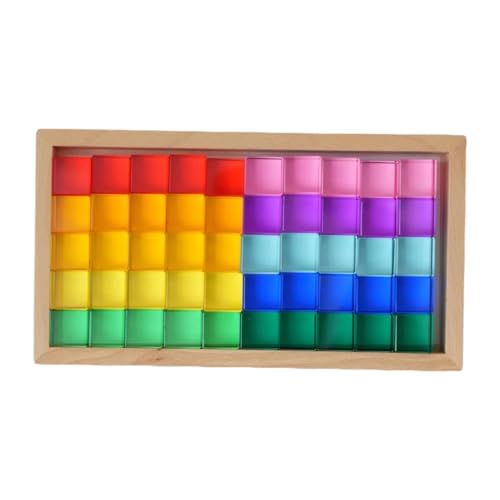 Colcolo 50Pcs Regenbogen Acryl Würfel Blöcke Pädagogisches Bausteine Set für Colcolo 50Pcs Regenbogen Acryl Würfel Blöcke Pädagogisches Bausteine Set für von Colcolo