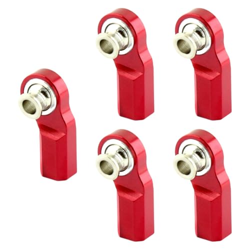 Colcolo 5Pcs M3 Gebogene Kugelkopf Stangen Lenkung Link Set für 1/10 Modell Auto Zubehör Ersatz DIY Zubehör Ball Kopf Halter, Rot von Colcolo