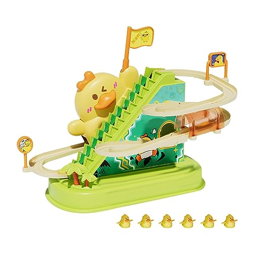 Colcolo Achterbahn-Spielzeug-Ente mit Musik, lustiges Enten-Treppenkletterspielzeug, langlebiges Rennstrecken-Spielset für Jungen, Mädchen, Kinder, 6 Enten Colcolo Achterbahn-Spielzeug-Ente mit Musik, lustiges Enten-Treppenkletterspielzeug, langlebiges Rennstrecken-Spielset für Jungen, Mädchen, Kinder, 6 Enten von Colcolo