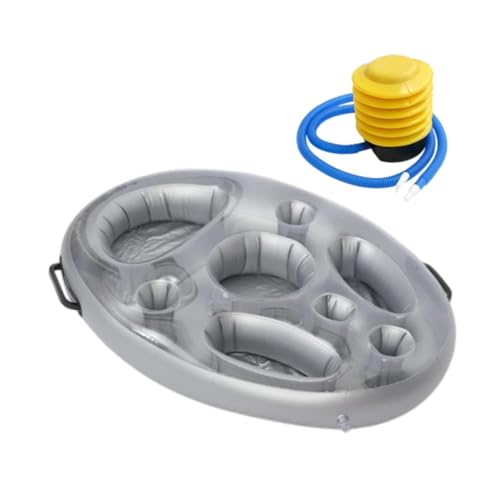 Colcolo Aufblasbare Schwimmergetränke Halter Pool Drink Float Getränke Flöhne Tablett Tisch Float Pool Tablett für Innenräume im Freien Grill Grill, mit Fußpumpe von Colcolo